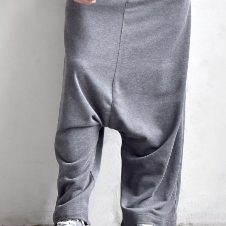 Men’s Baggy Drop Crotch Sweatpants with Wide Leg Design