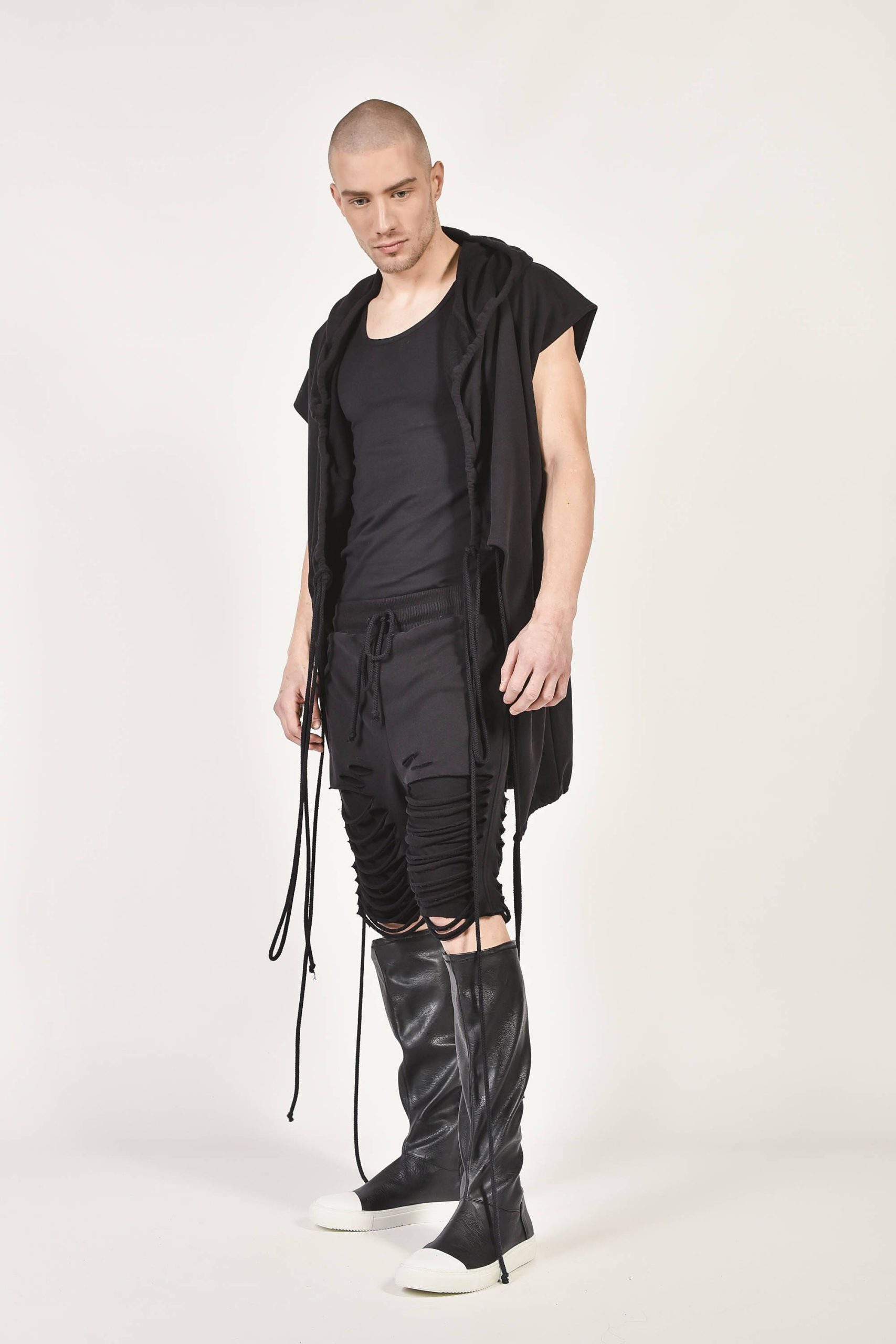 Men’s Gothic Streetwear Pants with Tie Strap Accents - Image 3