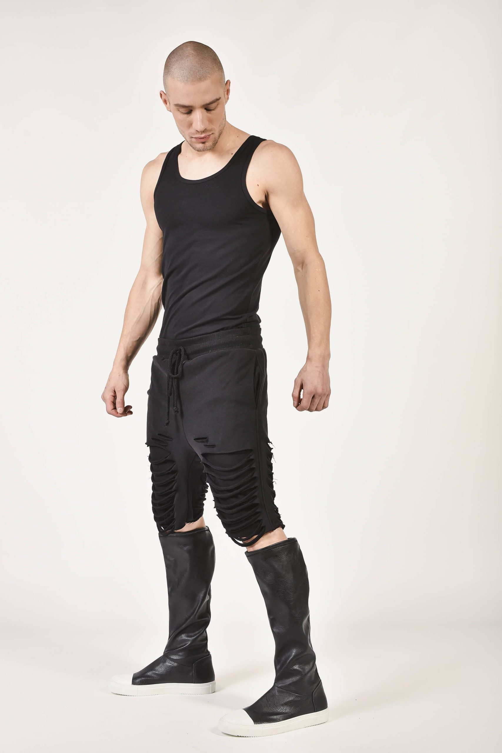 Men’s Gothic Streetwear Pants with Tie Strap Accents - Image 2