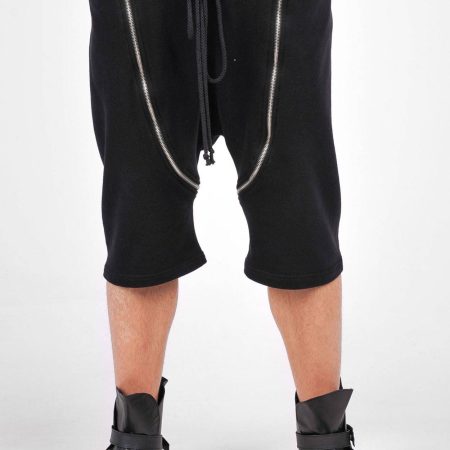 Men’s Gothic Streetwear Shorts with Long Drawstring Waist