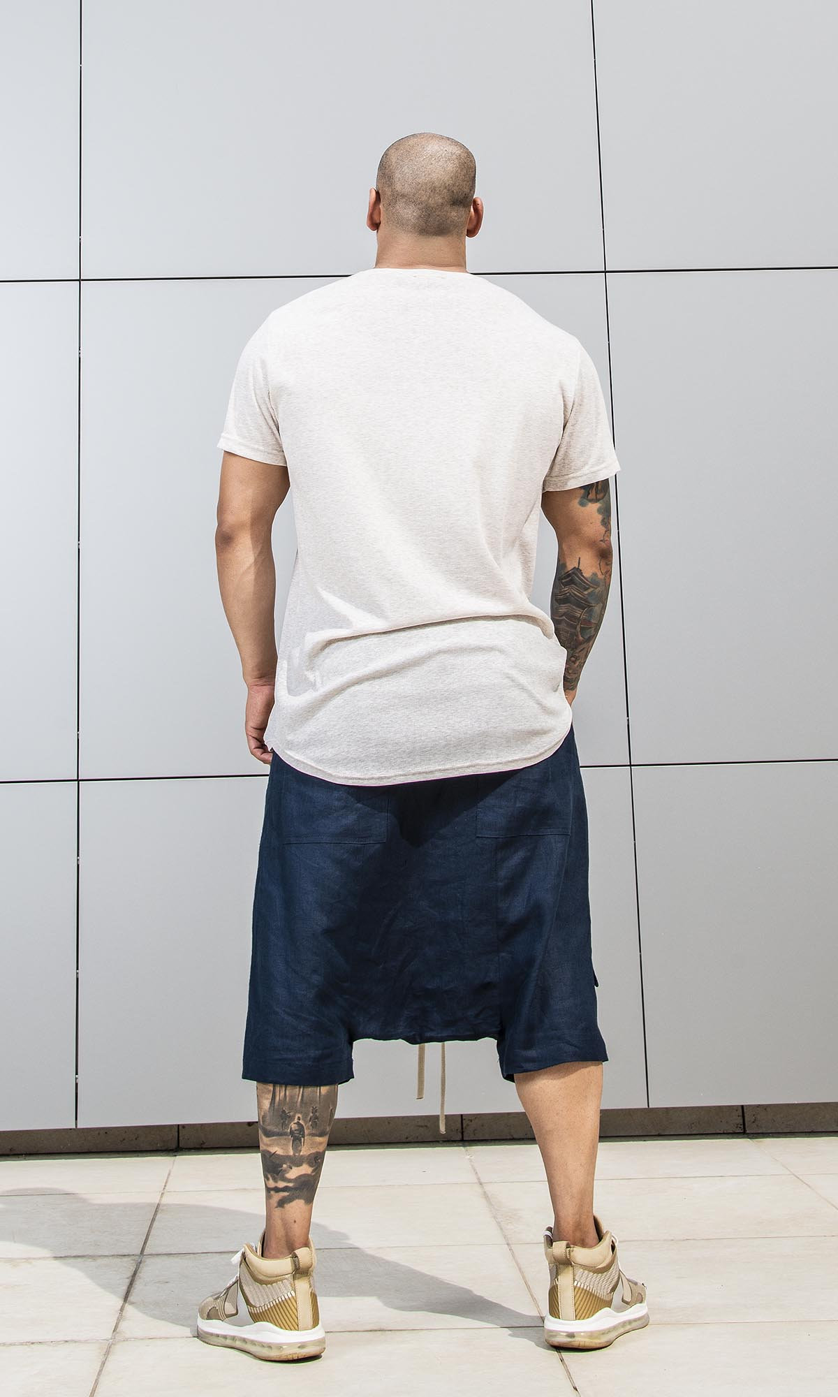 Men’s Loose Fit Harem Shorts with Side Panel Pockets - Image 4